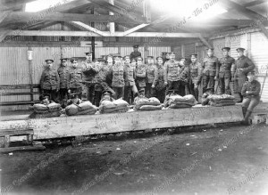 Indoor, wooden rifle range at Cocken Hall, winter 1914-15